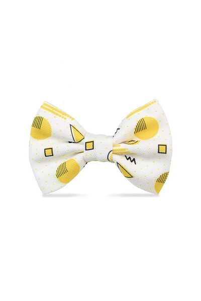 Lusi Doog Geometric Pattern and Forest Themed 2-piece Dog Bow Tie Set - Only Bow Tie Leash, Not Leash