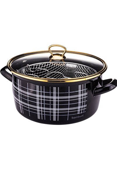 Bambum Darky Kızartma Tenceresi Siyah Line 22CM