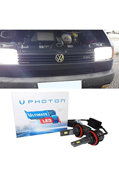Photon Vw Transporter T4 Led Xenon Uzun + Kısa Far Ampulü H4 Ultimate 9500 Lu...