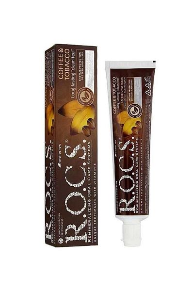 R.O.C.S. Coffee and Tobacco Against Stains - Fluoride-free Paste 60 Ml (2 Pieces)