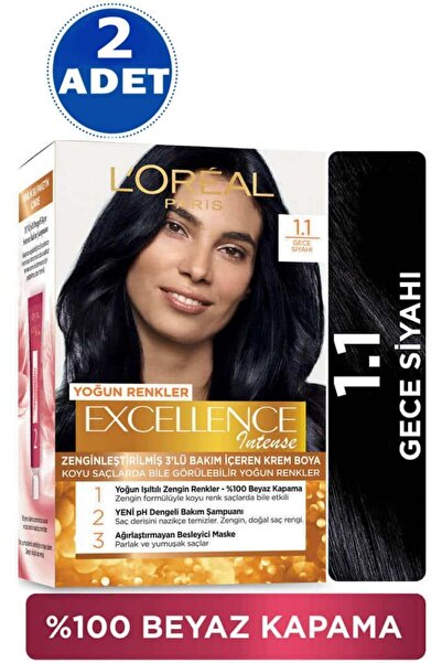 Excellence L'oréal Paris Intense Saç Boyası - 1.1 Gece Siyahı 2 Adet