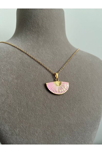 Alexis Carrel Vintage Gold Mineli Yelpaze Kolye