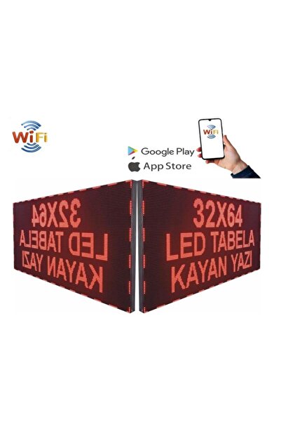 SANEC Led Tabela 64x32cm Çift Taraflı Kırmızı Kayan Yazı-Wifi