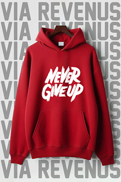 Vordevia Never Give Up Štampano Oversize kroj Sa kapuljačom Dukserica - Kengu...