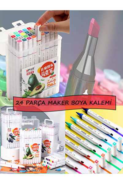 Duffa 24 Piece Professional Marker Paint Cremes Set - Double Sided Art Marker...