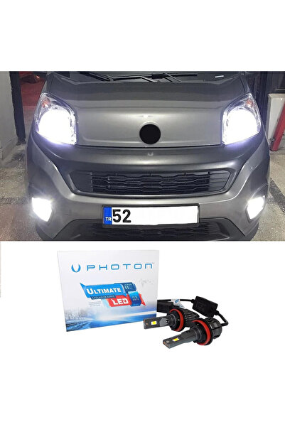 Photon Fiat Fiorino Led Xenon Uzun + Kısa Far Ampulü H4 Ultimate 9500 Lumens Yeni Seri Beyaz
