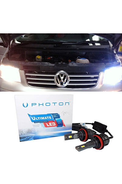 Photon Vw Transporter T5 Led Xenon Uzun + Kısa Far Ampulü H4 Ultimate 9500 Lu...
