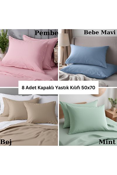 KAMİZ Huse de pernă din bumbac acoperite 8 bucăți - 50x70
