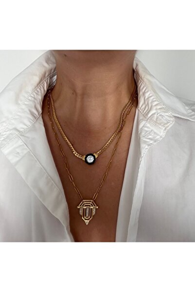 The Nest قلادة سيراناي ذات نهاية مستديرة من الفولاذ بالكامل