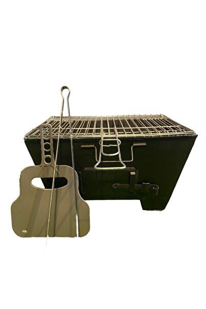 GÖKTÜRKMANGALLARI 25x40 Katlanır Mangal Mat Siyah Isıya Dayanıklı Boyalı