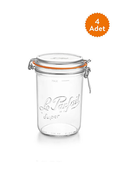 Le Parfait Super Terrines Klipsli/Contalı Cam Kavanoz 1L (4 Adet)