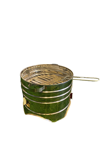 GÖKTÜRKMANGALLARI 30 cm Krom 3 Kapaklı Yuvarlak Mangal