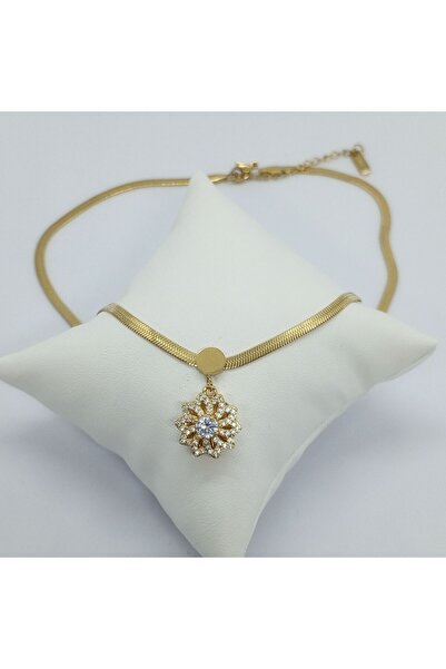 Ödül Moda الصلب الذهب الزركون حجر الإجهاد قلادة