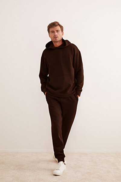 BayBayan Ανδρικό Σετ Φούτερ με χοντρό χειμερινό 3 κλωστές από βαμβακερό χαλαρ...