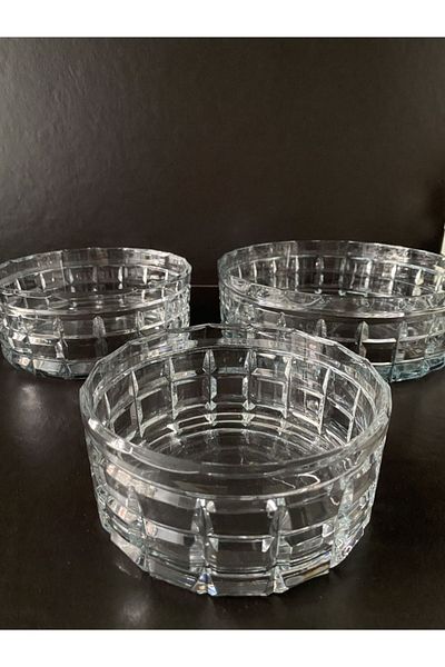 Paşabahçe Crystal Cut Glass Salad Bowl Square Decor 19 Cm