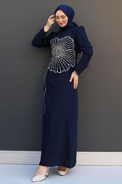 GİZ AGİYİM Φόρεμα με μοτίβο λουλουδιών Navy Blue Pia Clover