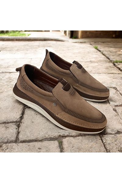 romex Ανδρικό Loafer - Γνήσιο δέρμα, χωρίς κορδόνια, καφέ-μπεζ, casual και ημι-επίσημο στυλ