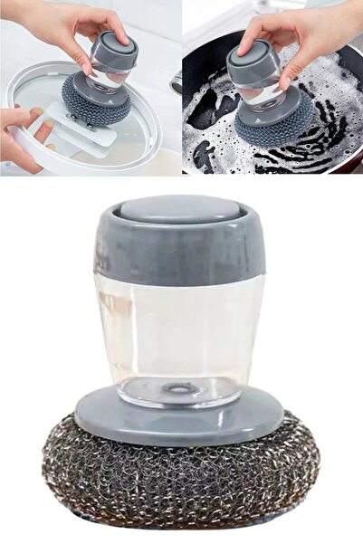 Kitchen Beauty Deterjan Hazneli Bulaşık Fırçası Mutfak Banyo Lavabo Yıkama Fırçası Bulaşık Teli