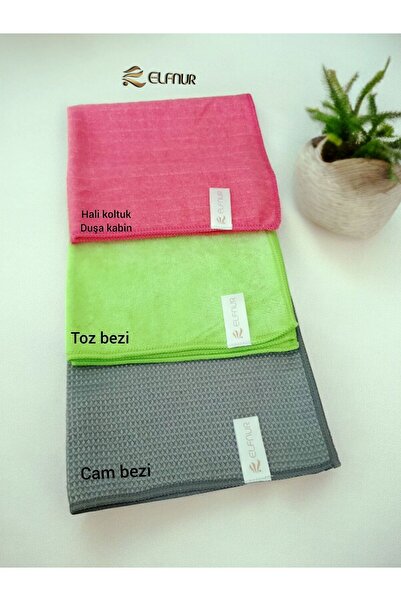 elfnur ( 3 Adet )Temizlik Bezi Sihirli Zor Kir Bezi - Toz Bezi - Cam Bezi  40...