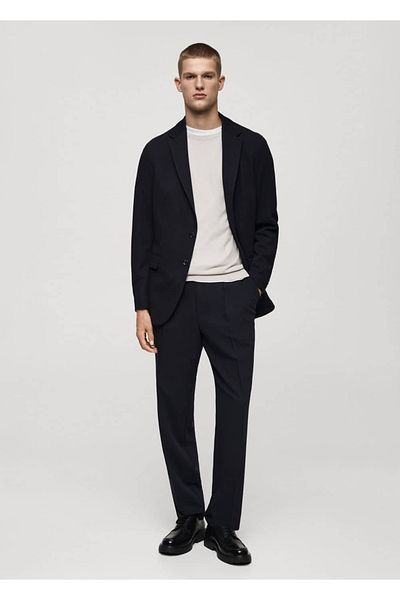 MANGO Man Slim-Fit Molded Cotton Blazer Jacket