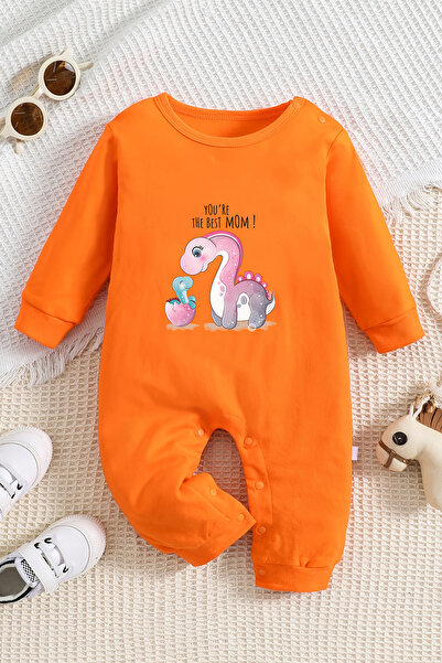 ADABEBEK رومبير للفتيات الصغيرات مطبوع عليه دينو - 100% قطن، نمط ترحيبي 22377