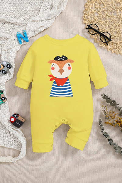 ADABEBEK Stylish Pirate Bubu Baby Jumpsuit with Snaps on the Bottom - 22228-1