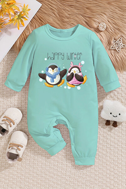 ADABEBEK Happy Winter Printed 100% Cotton Baby Onesie - 22404