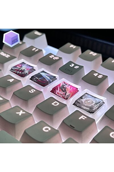 New Keycaps League of Legends Lol Samira Tuşları Q-W-E-R Mekanik Klavye Tuşu Artisan Keycaps