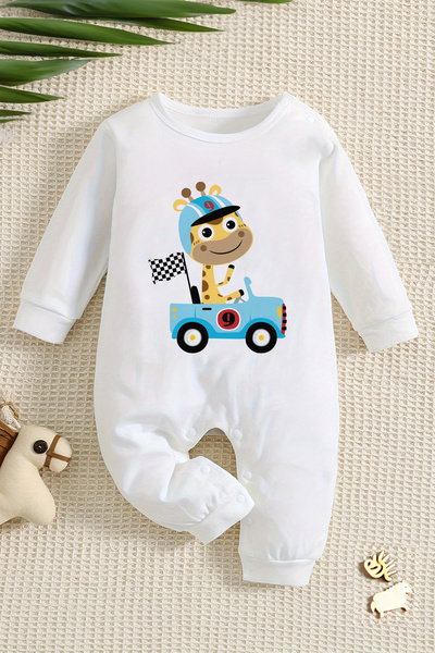 ADABEBEK Men's Jumpsuit - Racer Giraffe Printed, Model 22311