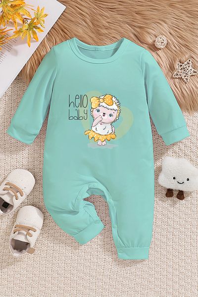 ADABEBEK Hello Baby - ثوب فضفاض للأطفال مطبوع عليه قنفذ لطيف 22368