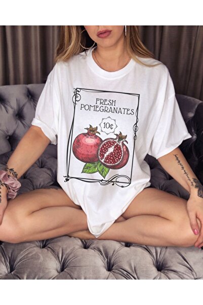 Jose Clothing Tricou oversize din bumbac organic cu mânecă scurtă cu imprimeu Floral Series