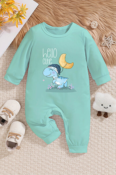 ADABEBEK Baby Boy Turtle Jumpsuit - 100% Cotton, Sleepy 22393