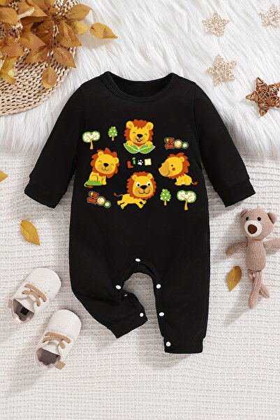 ADABEBEK Baby Boy Jumpsuit - Lion Brotherhood Style, Printed, 22310