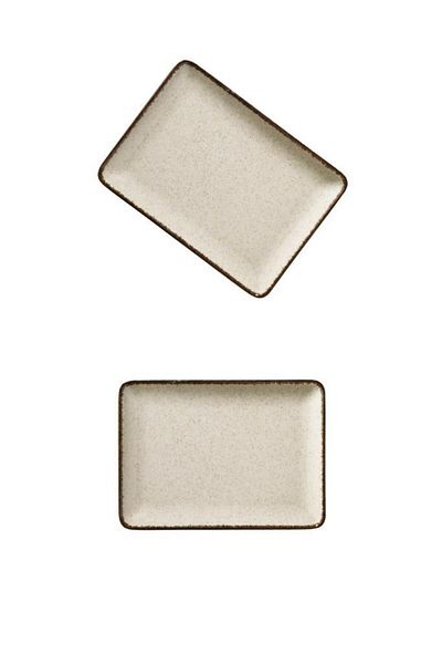 Kütahya Porselen Pearl Cinnamon 18x13 Rectangular Plate 2 Pieces