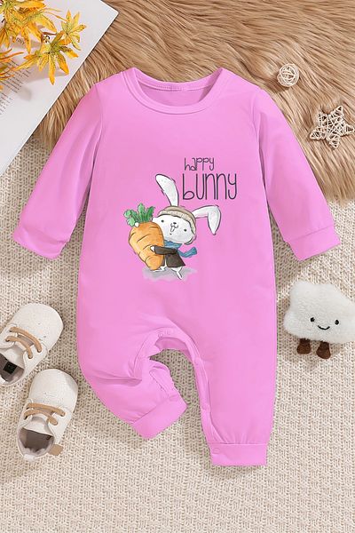 ADABEBEK بذلة أطفال قطنية 100% منقوشة من Happy Bunny - 22389
