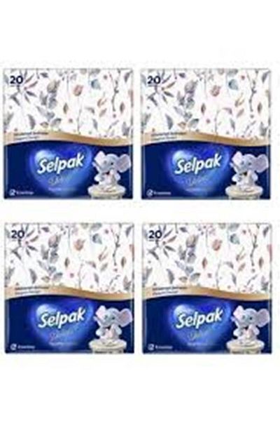 Selpak Pack of 20 Patterned Napkins - 4 Packs (Patterns Will Be Sent According to Stock Condition)