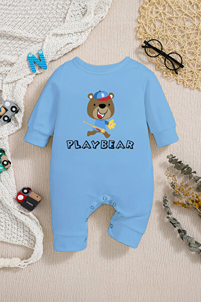 ADABEBEK Baby Boy Style Gamer Bear Printed Jumpsuit - 22295
