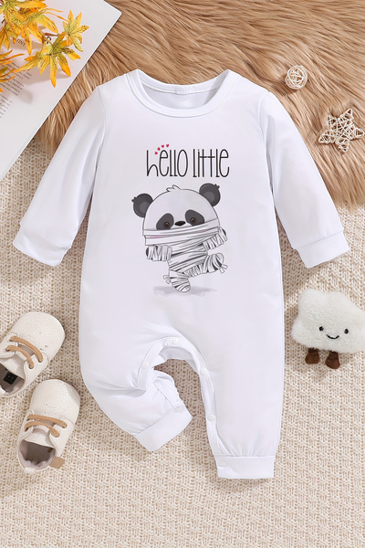 ADABEBEK Panda Printed 100% Cotton Baby Rompers - 22410