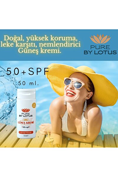PURE BY LOTUS Doğal Içerikli Güneş Kremi 50 Spf 50 ml Yüksek Koruma/leke Karş...