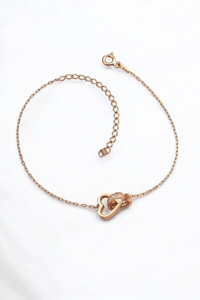 jelux silver Gümüş 925 Ayar Zirkon Taşlı Rose Sevgi Bilekliği