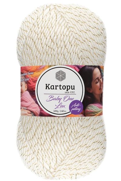 Kartopu Λευκόχρυσο Glitter Μαλλί μωρού χωρίς πτύχωση - K010-AL