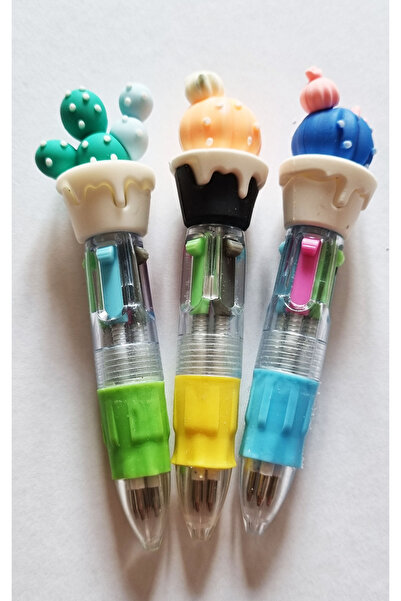 Modellino 4-color 3-piece Mini Writing Cactus Ballpoint Pen Set