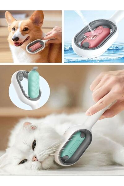 Özasya AVM Su Hazneli Kedi ve Köpek Tüyü Toplamama Fırçası Su Hazneli Pet Tarağı
