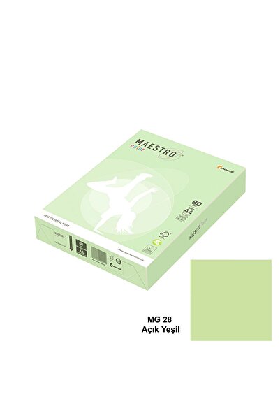 Mondi Maestro Color A4 Renkli Fotokopi Kağıdı 80 Gr. 1 Koli 5 Paket Açık Yeşil