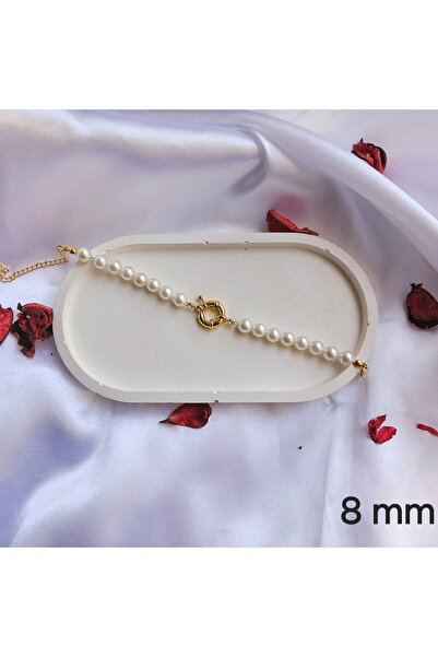 LE&DA Accessory Gemici Kilitli Incili Bileklik, Altın Takılan Inci Bileklik, ...