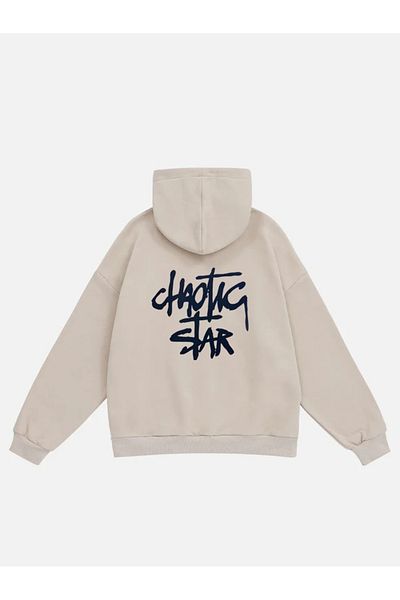 Mad&Calf Chaotic Star Printed - Γυναικείο φούτερ με κουκούλα Fleece Oversize