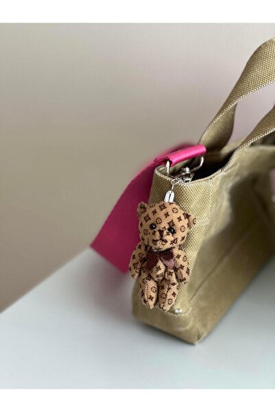 Miamantra Kahverengi Minik Ayıcık Şeklinde Peluş Anahtarlık/Çanta Süsü Anahta...