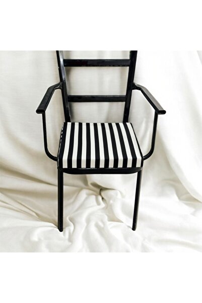 DÜŞLER EV TEKSTİLİ 40*40 Black Striped Chair Cushion