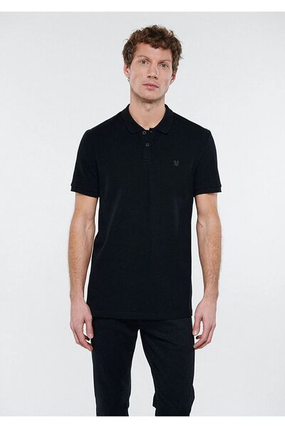 Mavi Siyah Polo Tişört Slim Fit / Dar Kesim 064946-71344