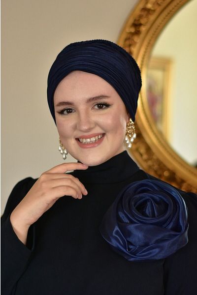 ARTİZİA Stylish Pleated Hijab Bonnet - Non-padded, Ready Shawl and Turban